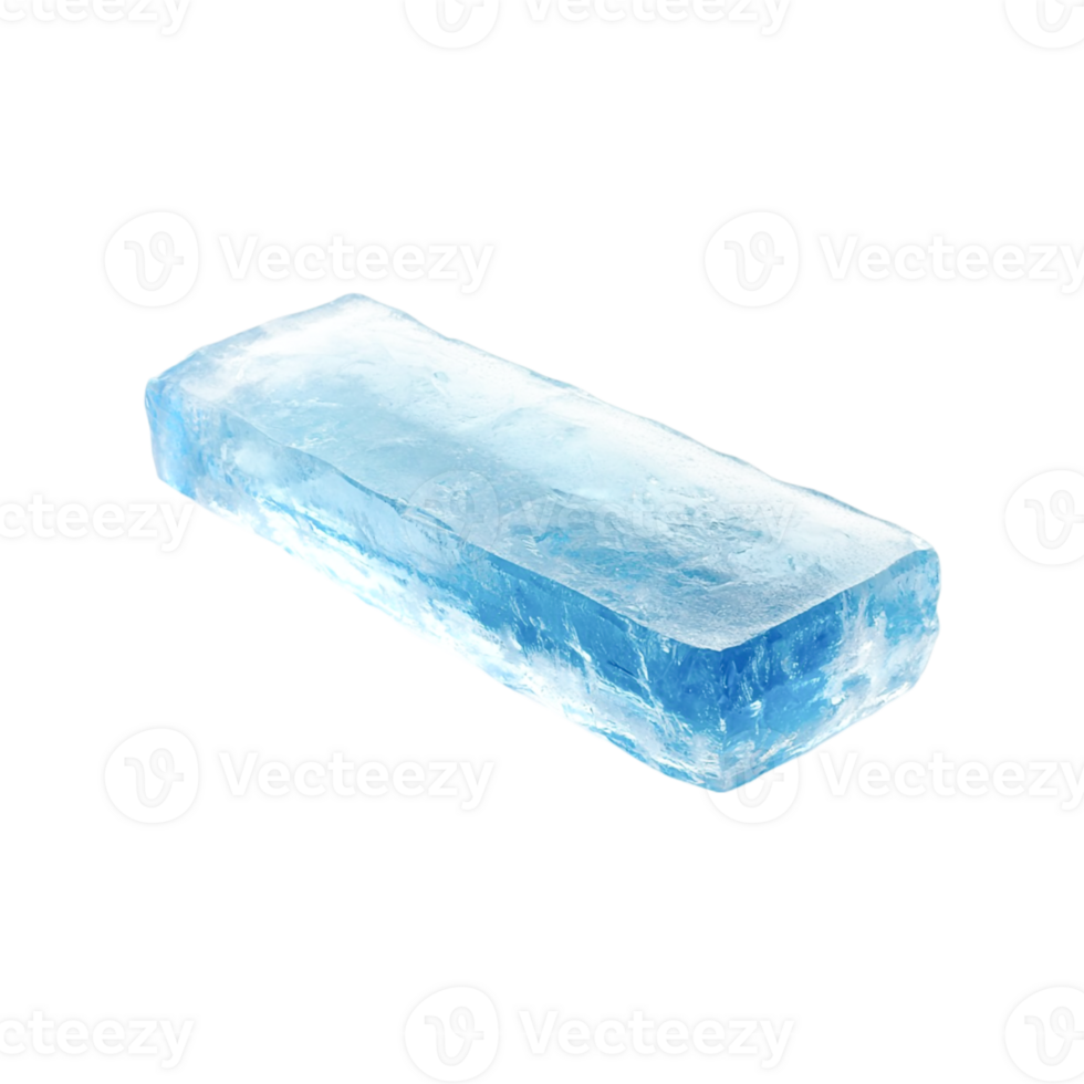 A large block of translucent blue ice png