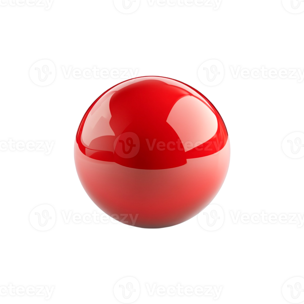 Shiny Red Sphere 3D Render Abstract Design, png