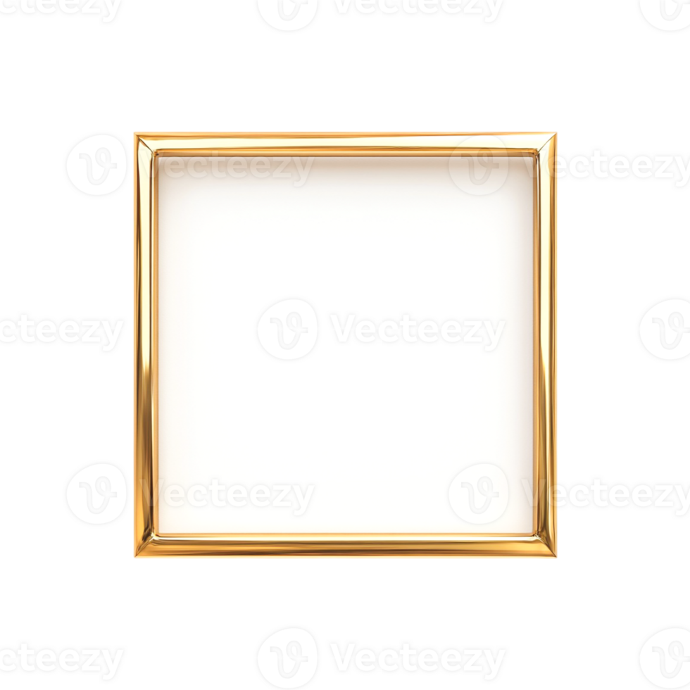 Gold square frame empty template design png