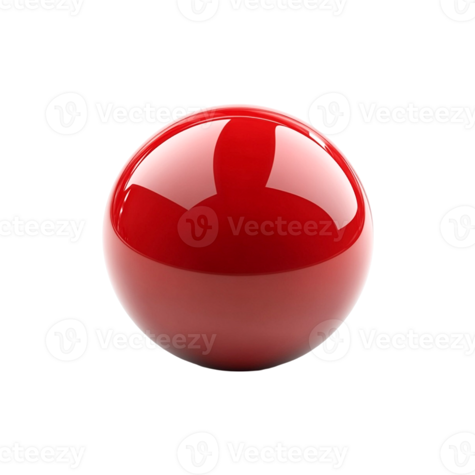 Shiny Red Sphere 3D Render Abstract Art, png