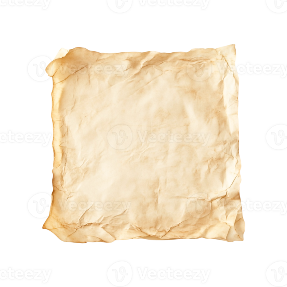 Crumpled Aged Parchment Paper Texture Background png