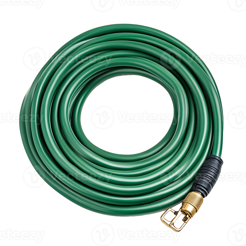 Long Green Hose for Outdoor Watering png