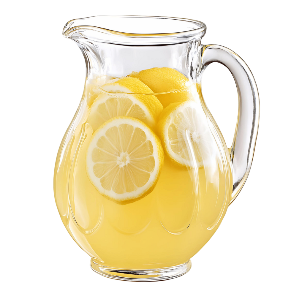Refreshing Lemonade in a Glass Pitcher png