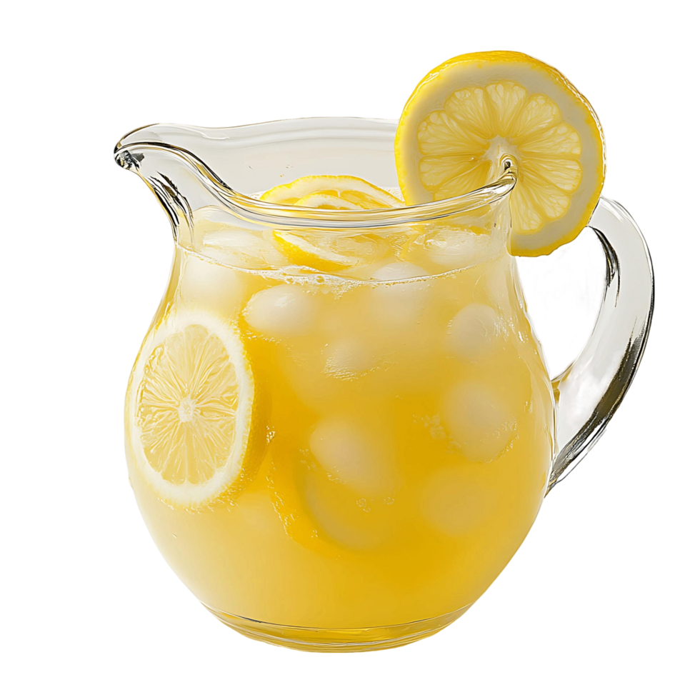 Chilled Lemonade Pitcher with Ice Cubes png