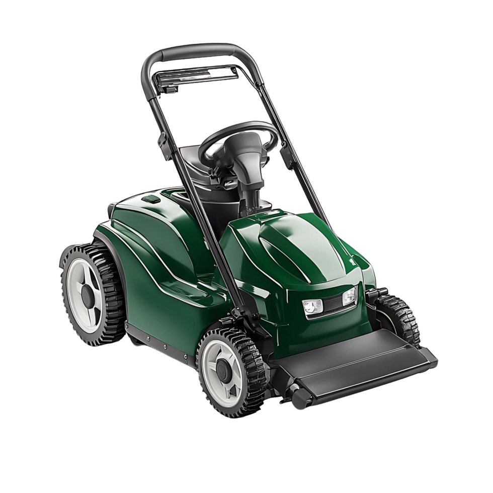 Modern Green Lawn Mower with Durable Build png