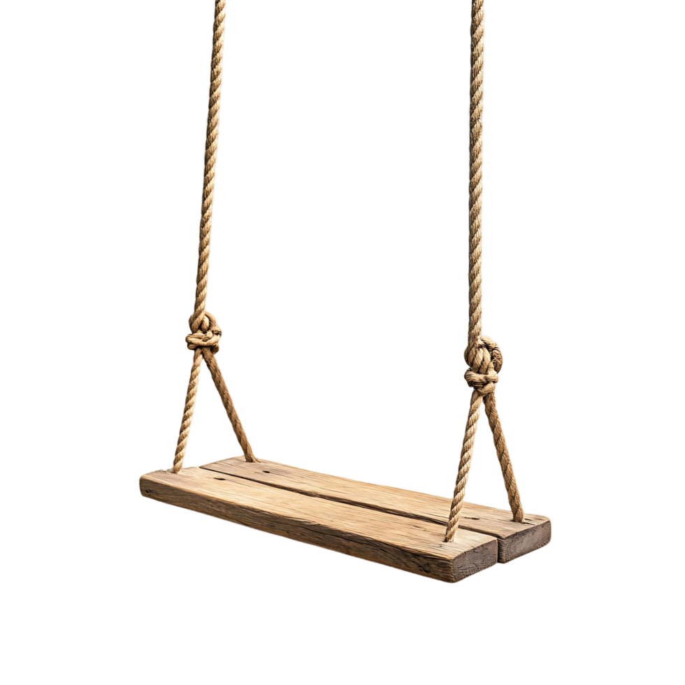Isolated Wooden Swing on a Dark Background png