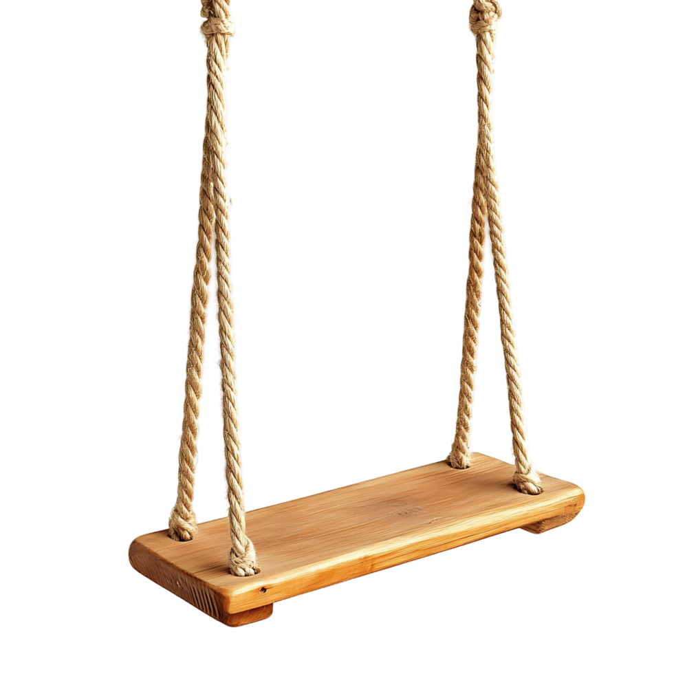Nostalgic Wooden Swing for Backyard Fun png