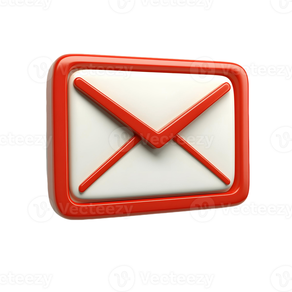 3D Mail Icon Button for Messaging Interface png