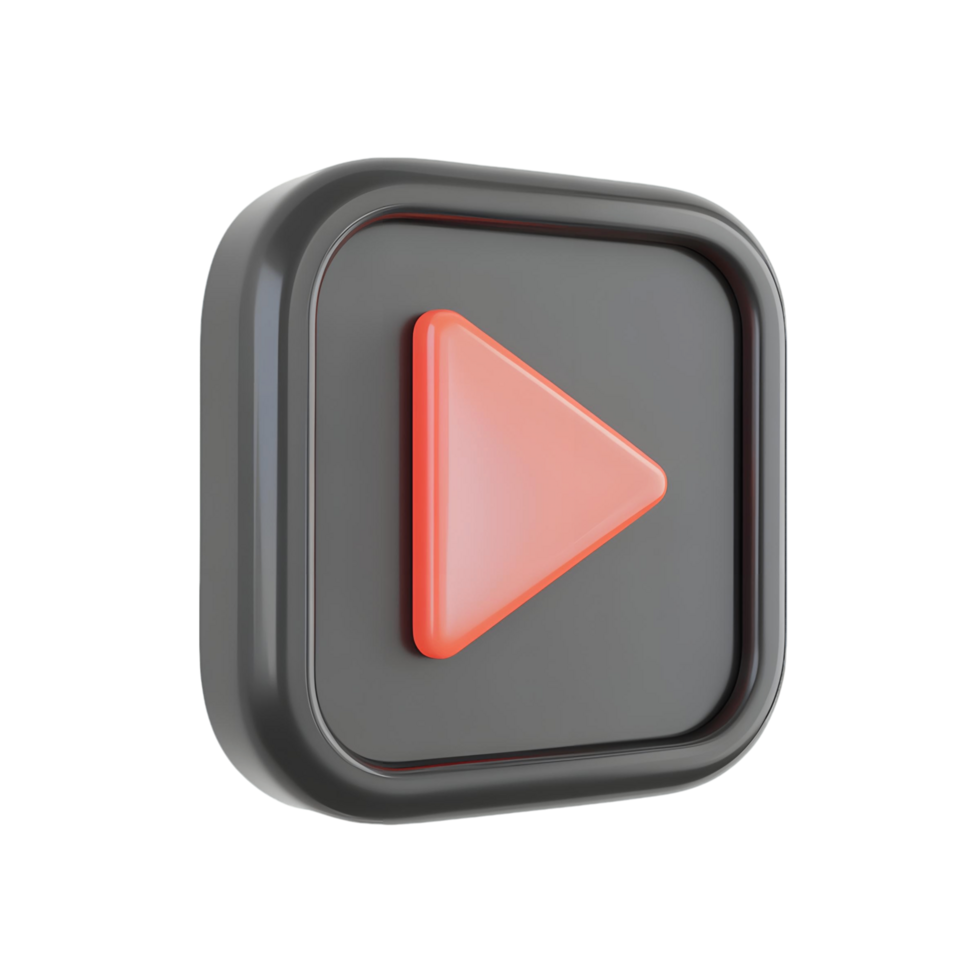 Bold 3D Play Button Featuring Triangle Icon png