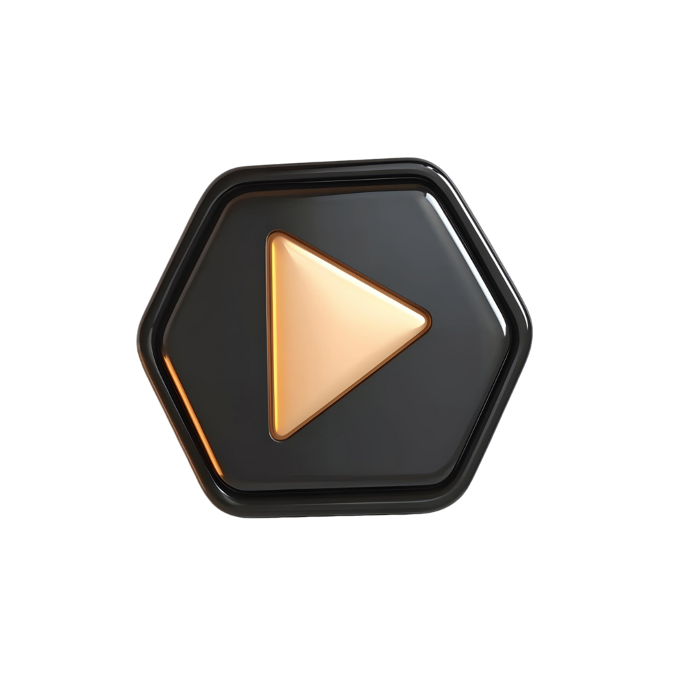 Interactive 3D Play Button with Triangle Symbol png