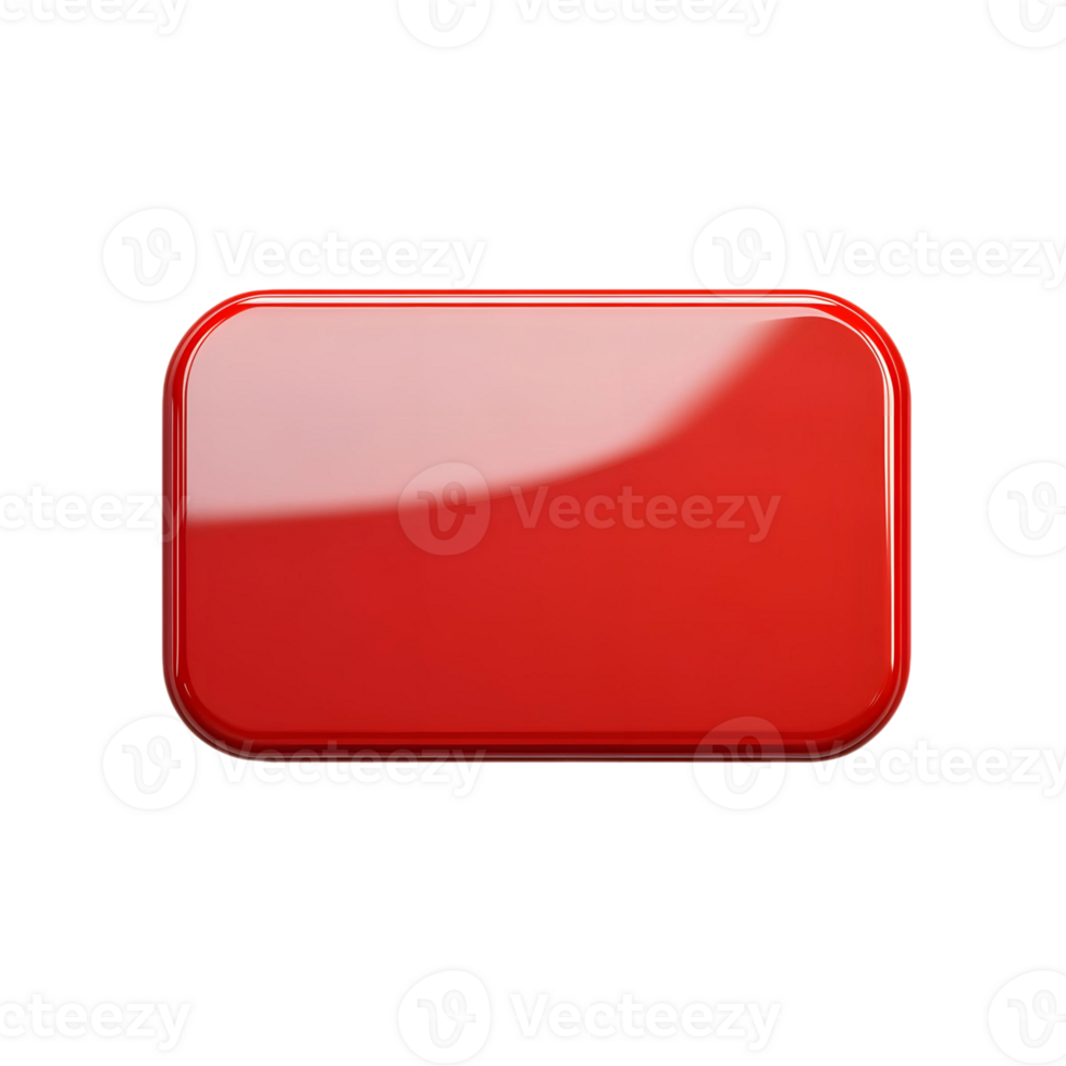 Modern 3D Rectangle Button with Rounded Shape png