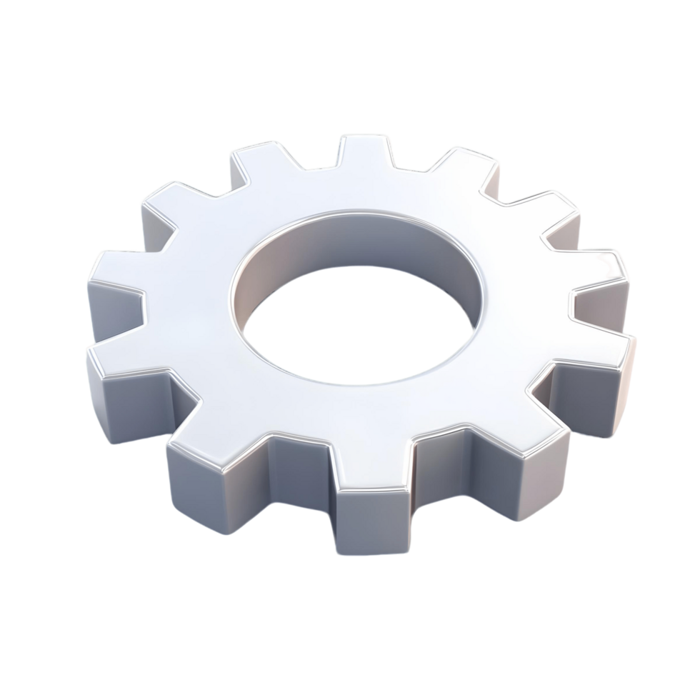3D Settings Button Featuring Gear Icon png
