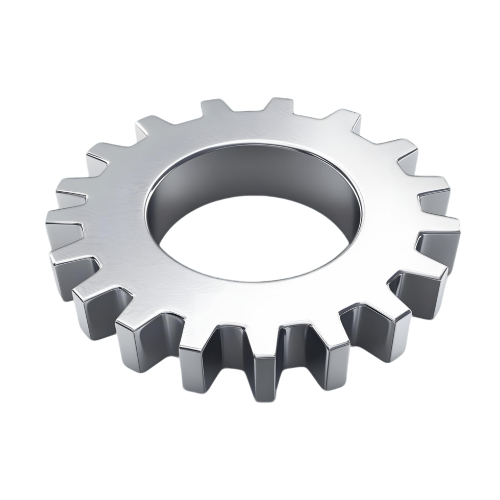 Sleek 3D Button with Gear Symbol for Settings png