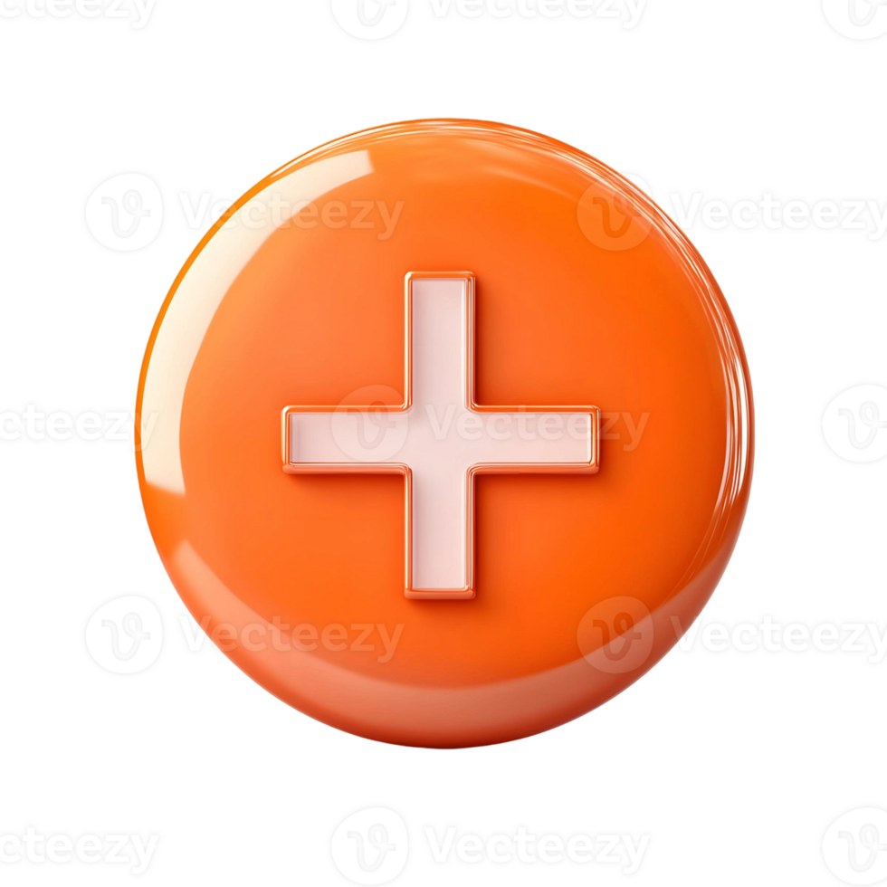 3D Add Button Featuring Plus Icon png