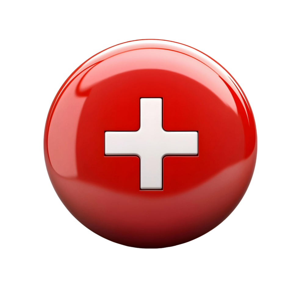 Vibrant 3D Add Button with Plus Design png
