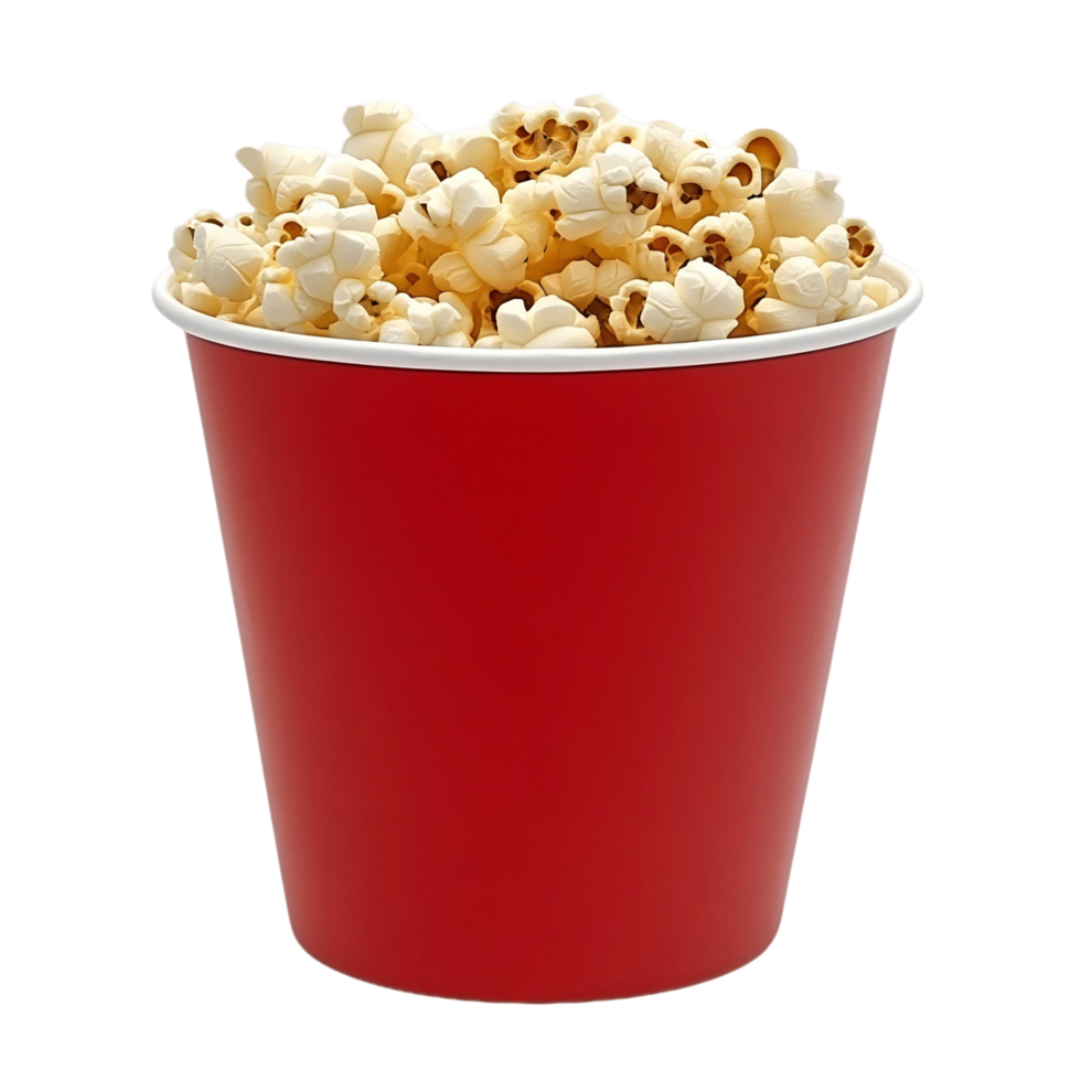 3D Popcorn Bucket Brimming with Fresh Popcorn png
