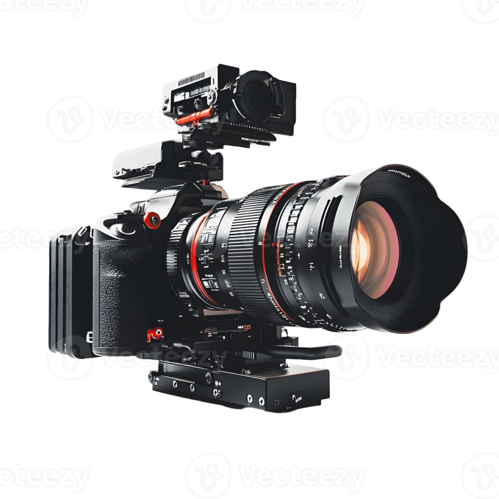 Cinematic Camera with Lens in Focus png
