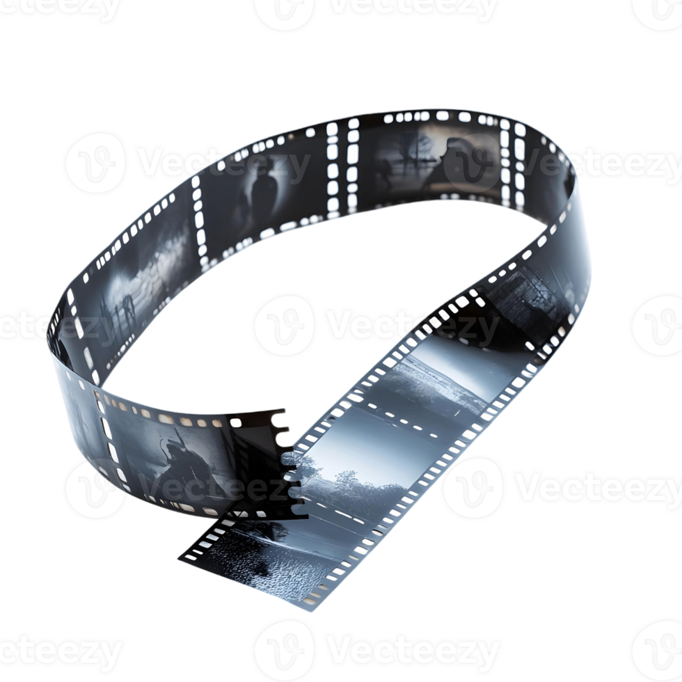 Film Strip with Captured Images in Frame png