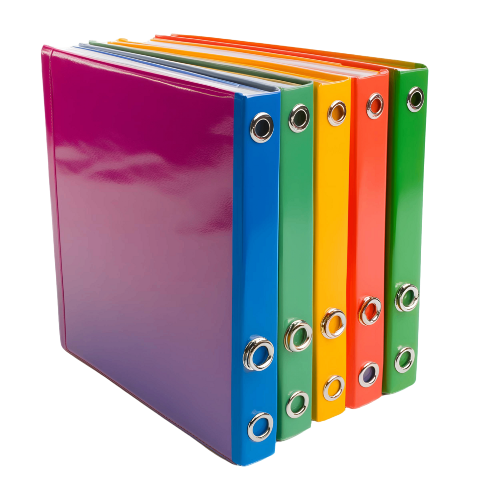Neat and Colorful Binder with Isolated Design png