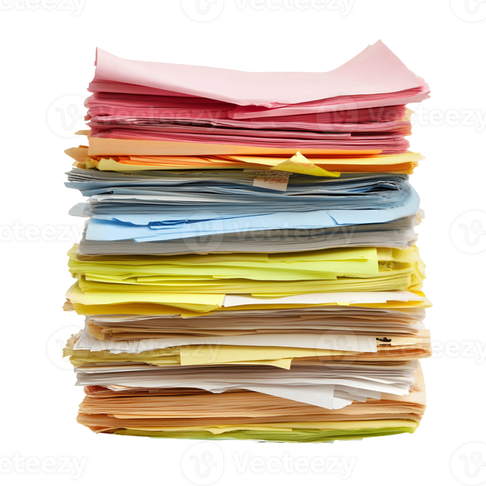 Brightly Colored Paper Sheets Stack for Crafts png