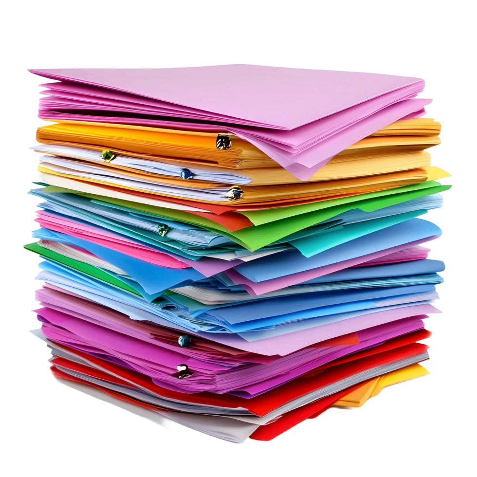 3D Colorful Stack of Paper for Creative Projects png