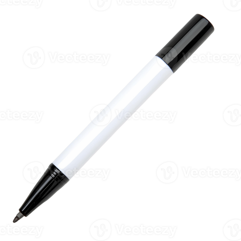 Isolated Whiteboard Marker with Clear Black Tip png
