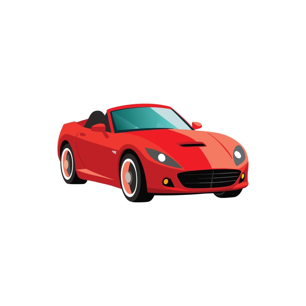 Luxury Open-Top Convertible Illustration Design on White Background vector