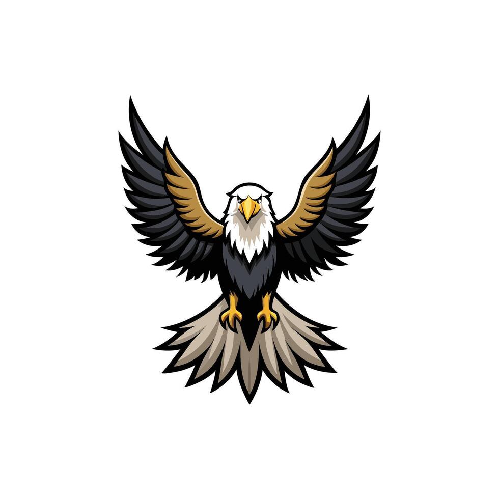 Dynamic Bald Eagle Hunting Pose vector