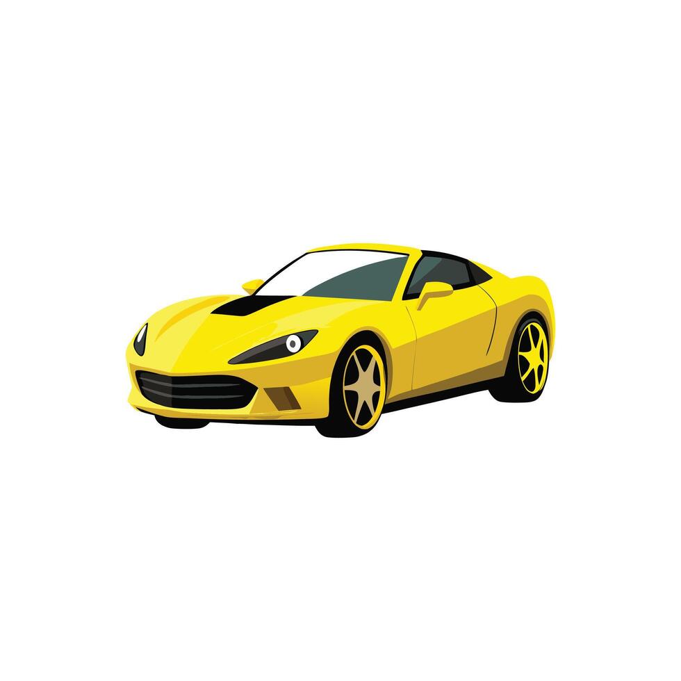 Sleek Convertible Car in Motion Illustration Design vector