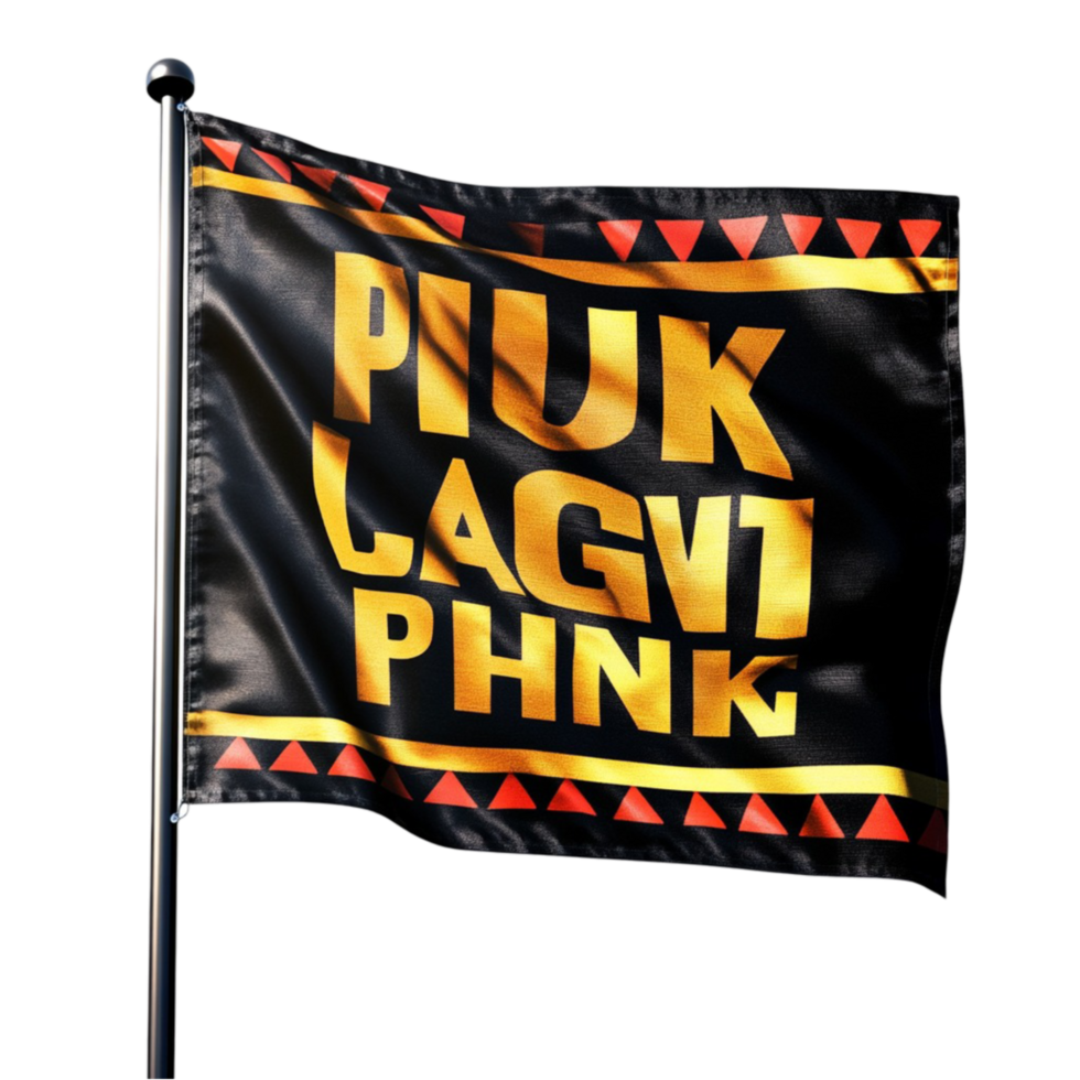 Pikachu LV. Pink Flag on Transparent Background png
