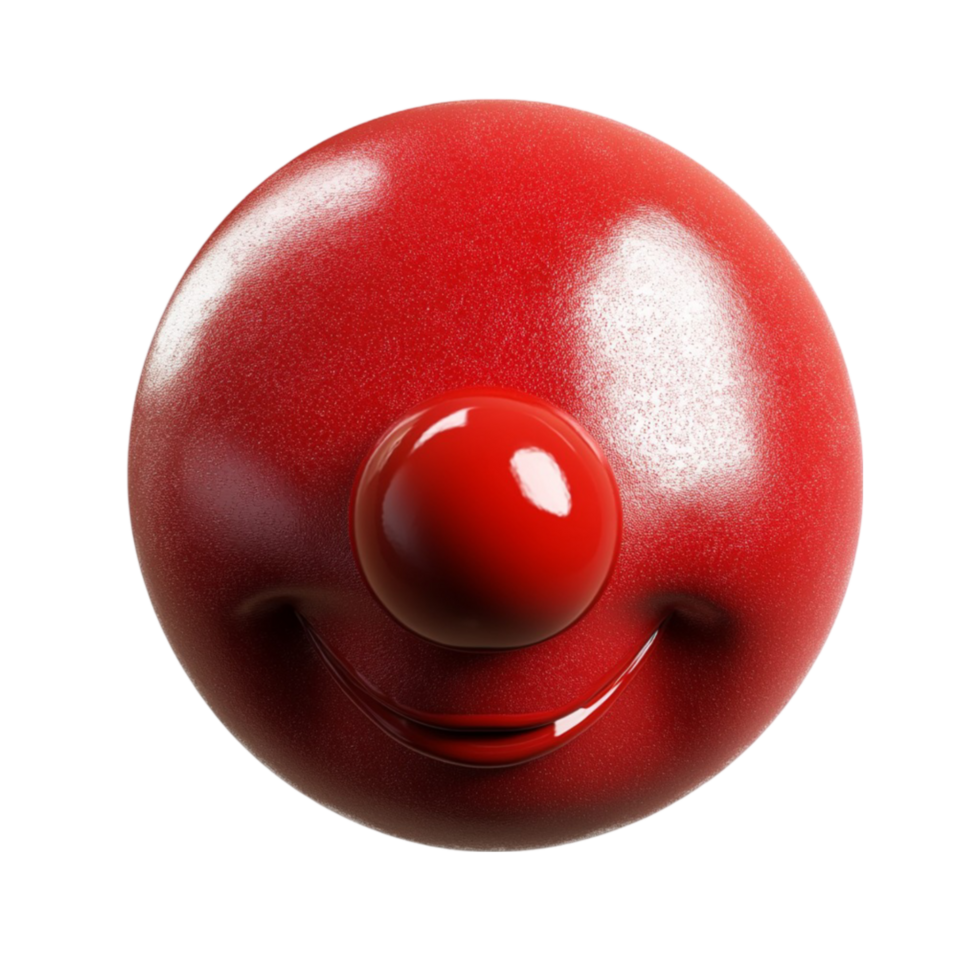 Red Ball with Happy Face on Transparent Background png