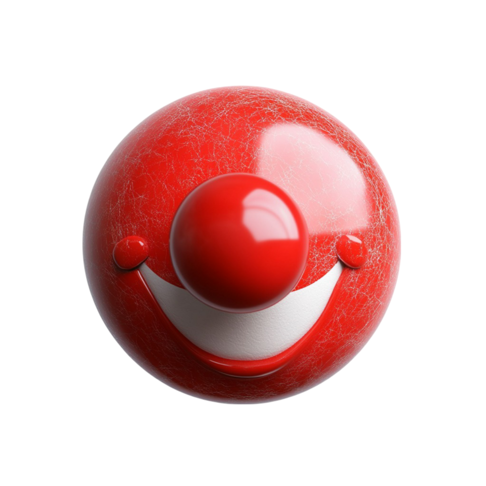 Red Ball with Smiley Face on Transparent Background png