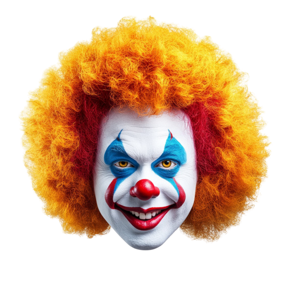 Playful Clown Wig with Colorful Design on Transparent Background png