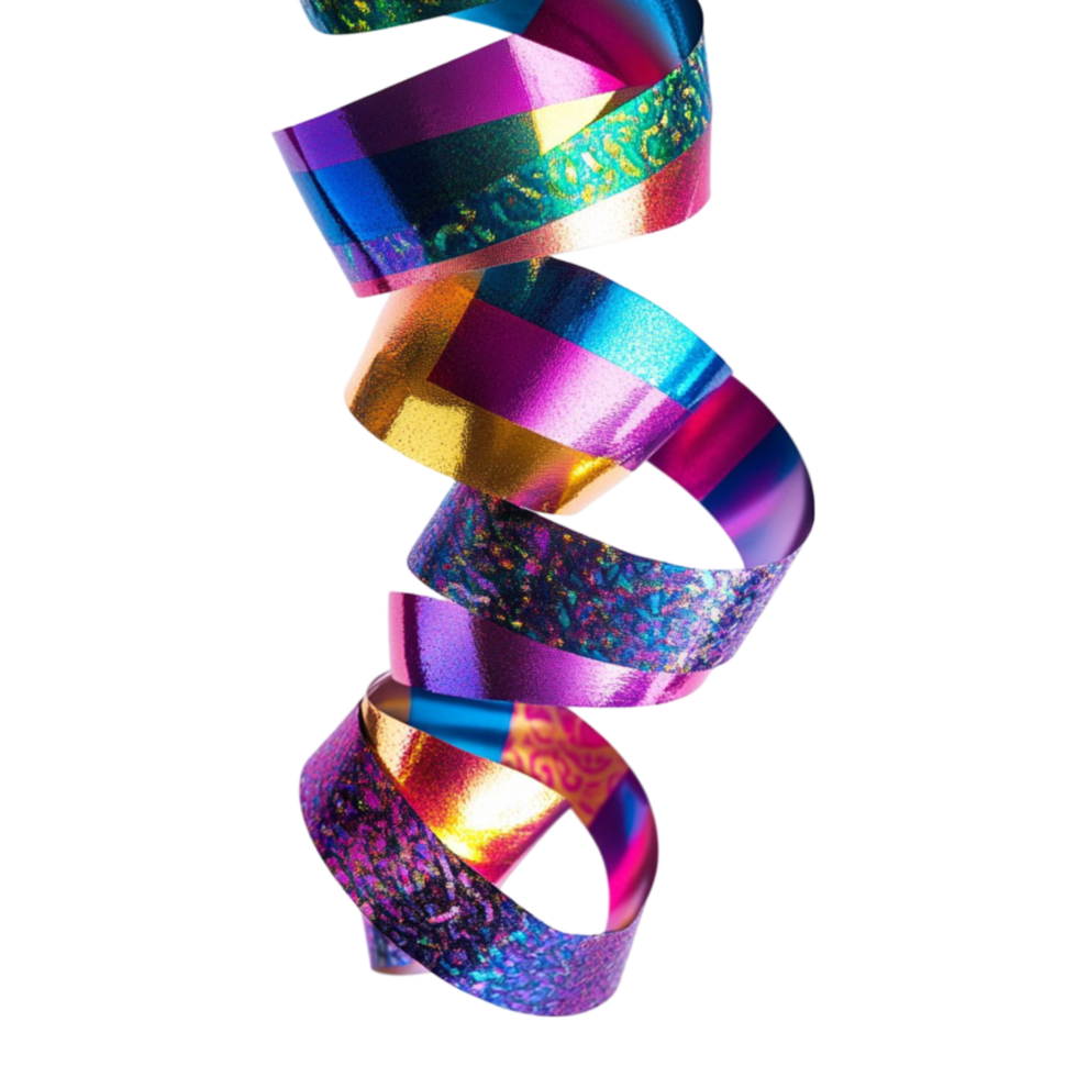 Rainbow Colored Ribbon on Transparent Background png