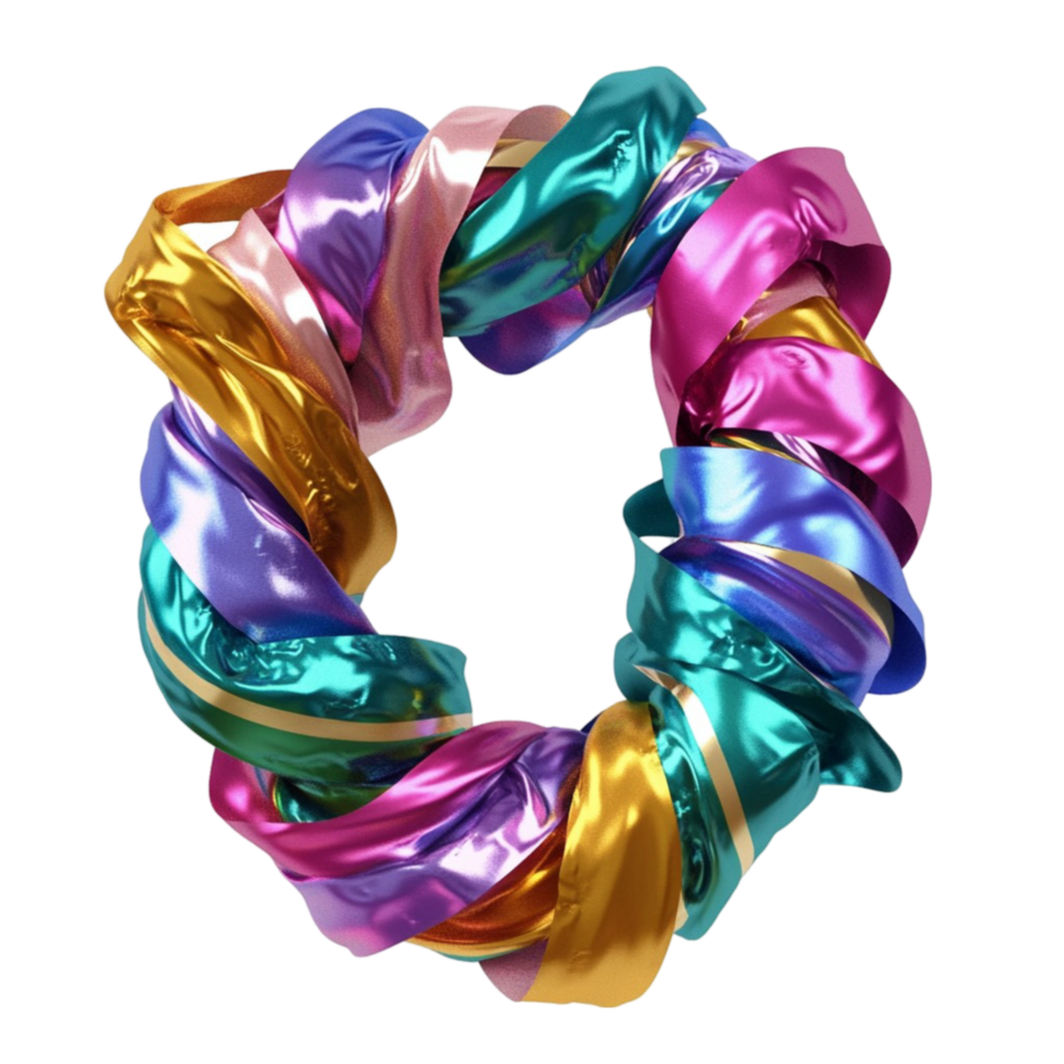 Colorful Rainbow Ribbon for Decoration on Transparent Background png