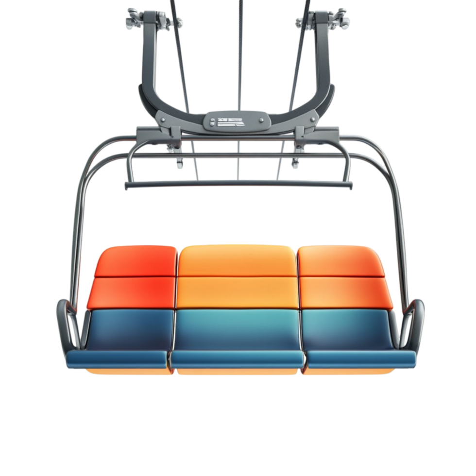Ski Resort Lift System on Transparent Background png