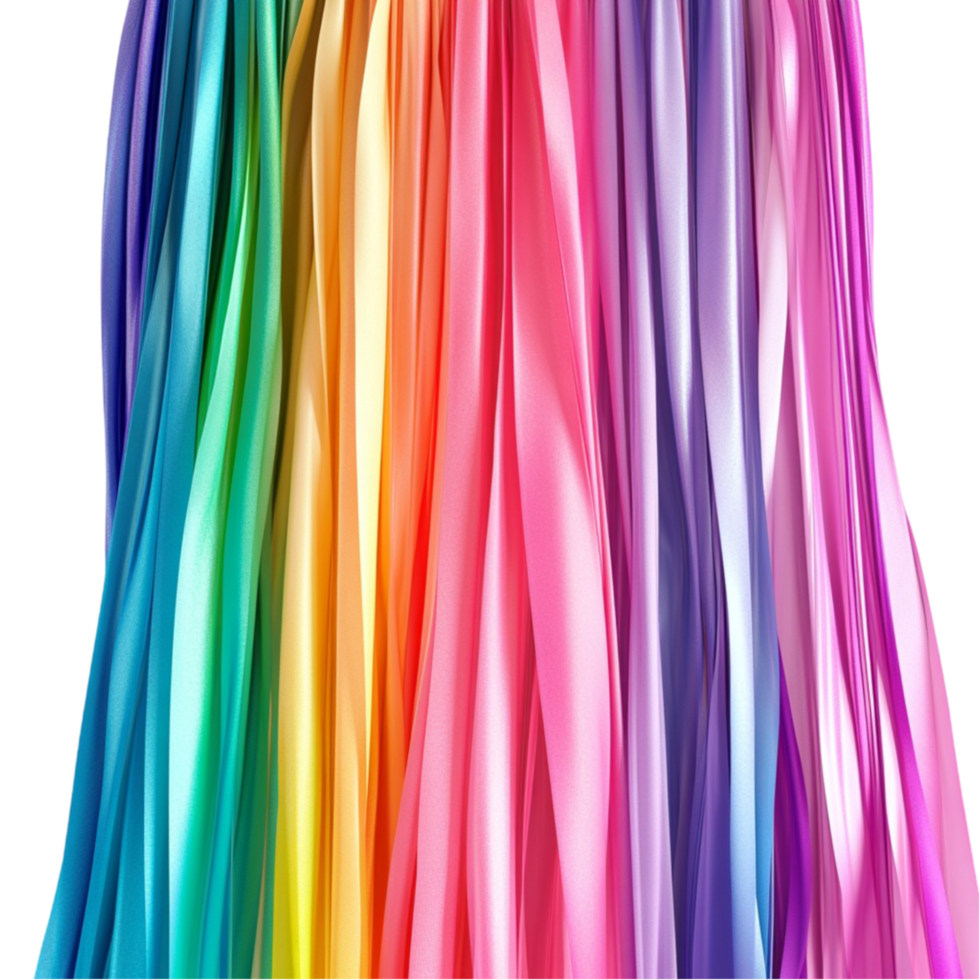 a rainbow colored skirt with a transparent background png