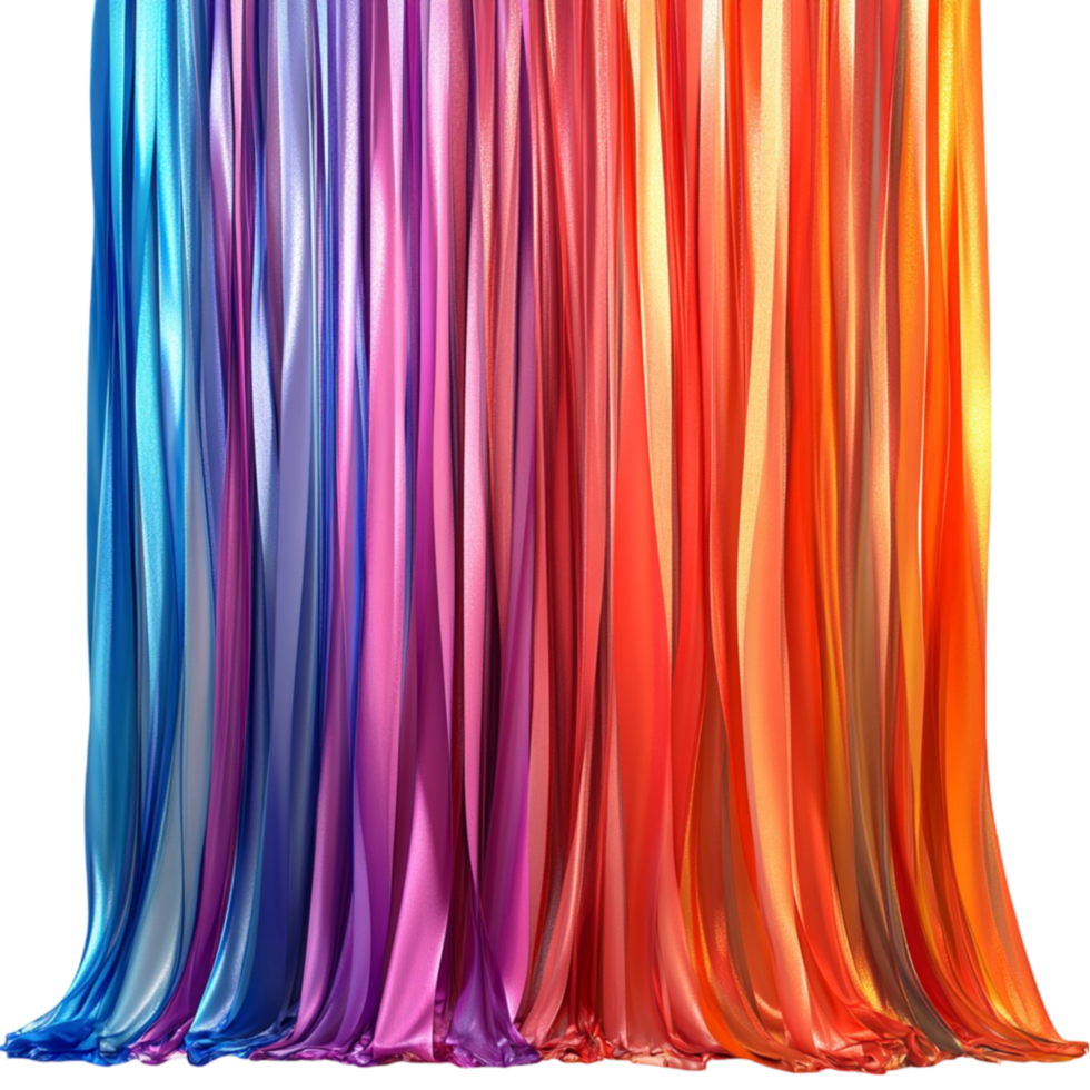 Multicolor Rainbow Skirt with Bright Stripes on Transparent Background png