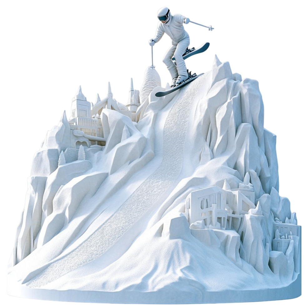 Snowboarder Jumping Off a Mountain on Transparent Backgroun png