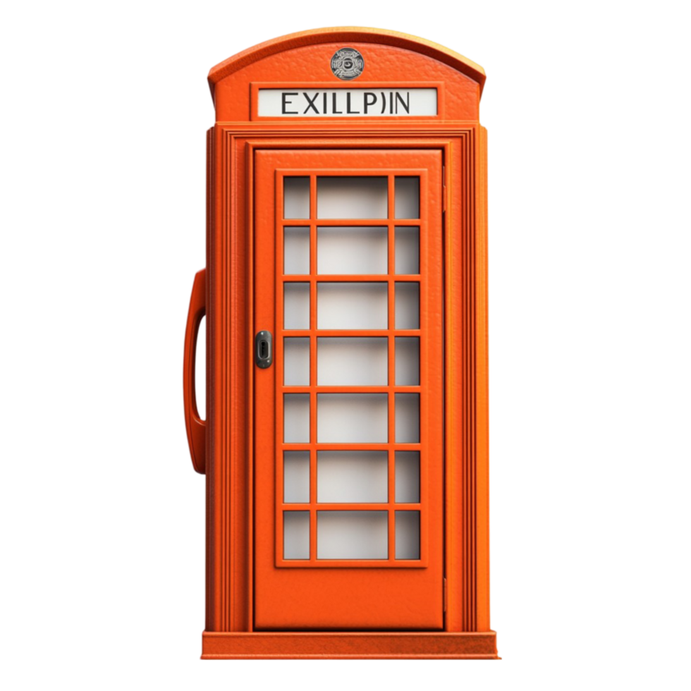 Winter Scene with Red Phone Booth and Snow on Transparent Background png