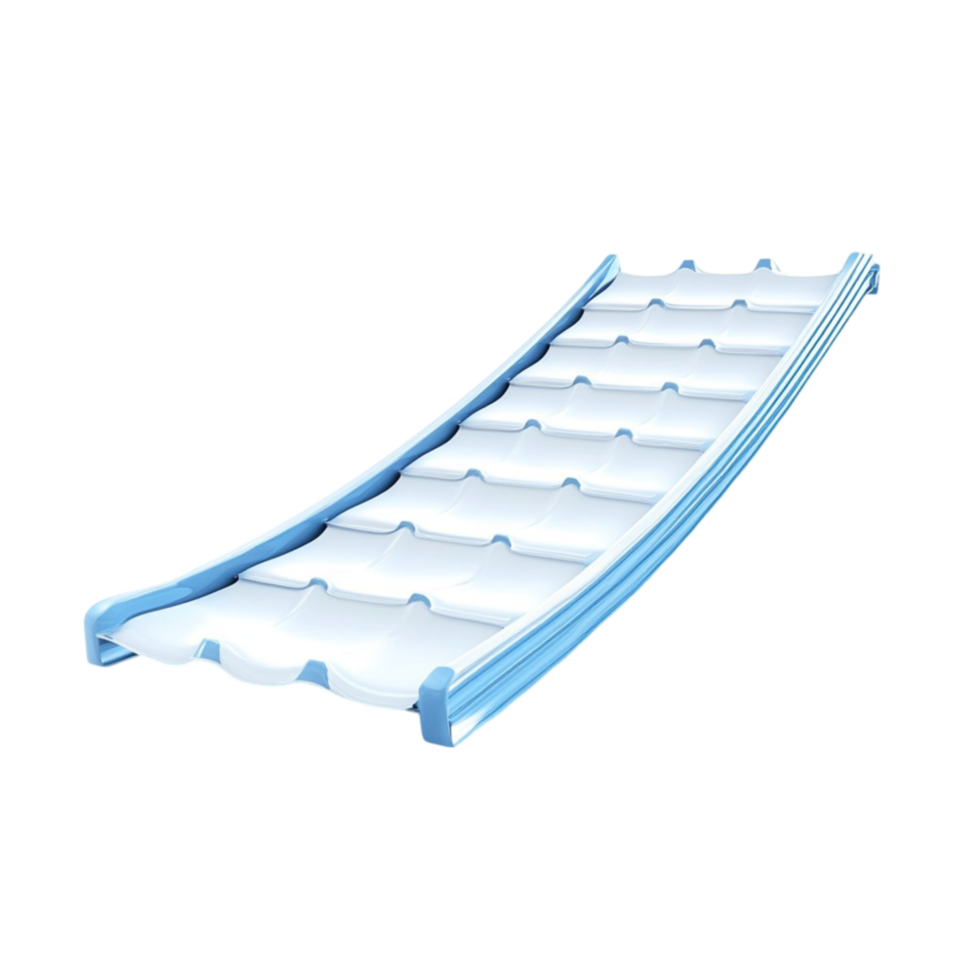 Smooth Blue Slide for Outdoor Play on Transparent Background png