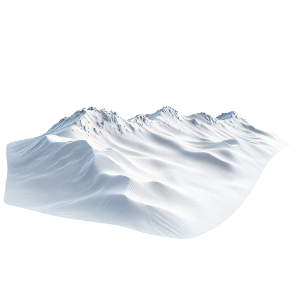 3d mountain landscape, snow covered mountains, isolated on transparent background png