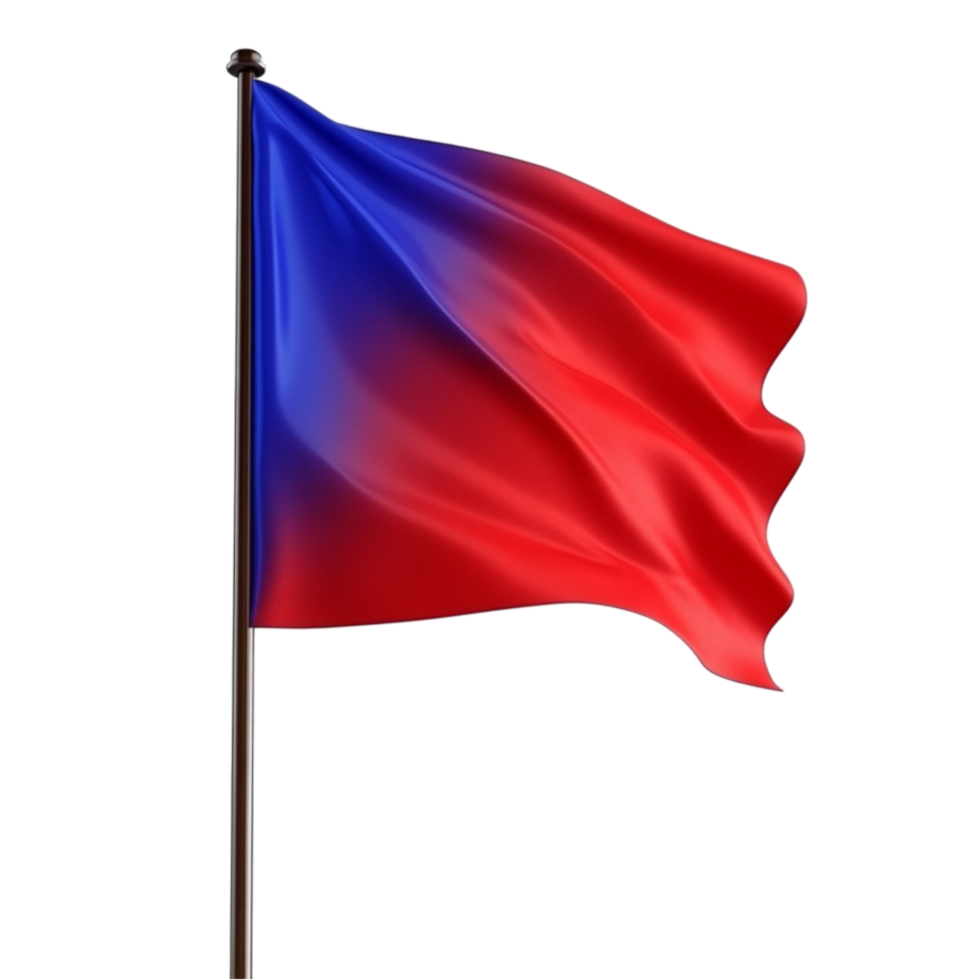 Philippines Flag Waving on a Pole on Transparent Background png