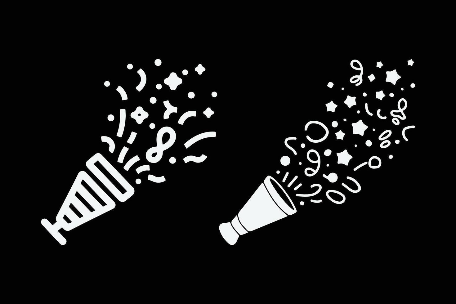 Party Popper Icon, confetti icon and Festive Surprise Cracker Symbol vector