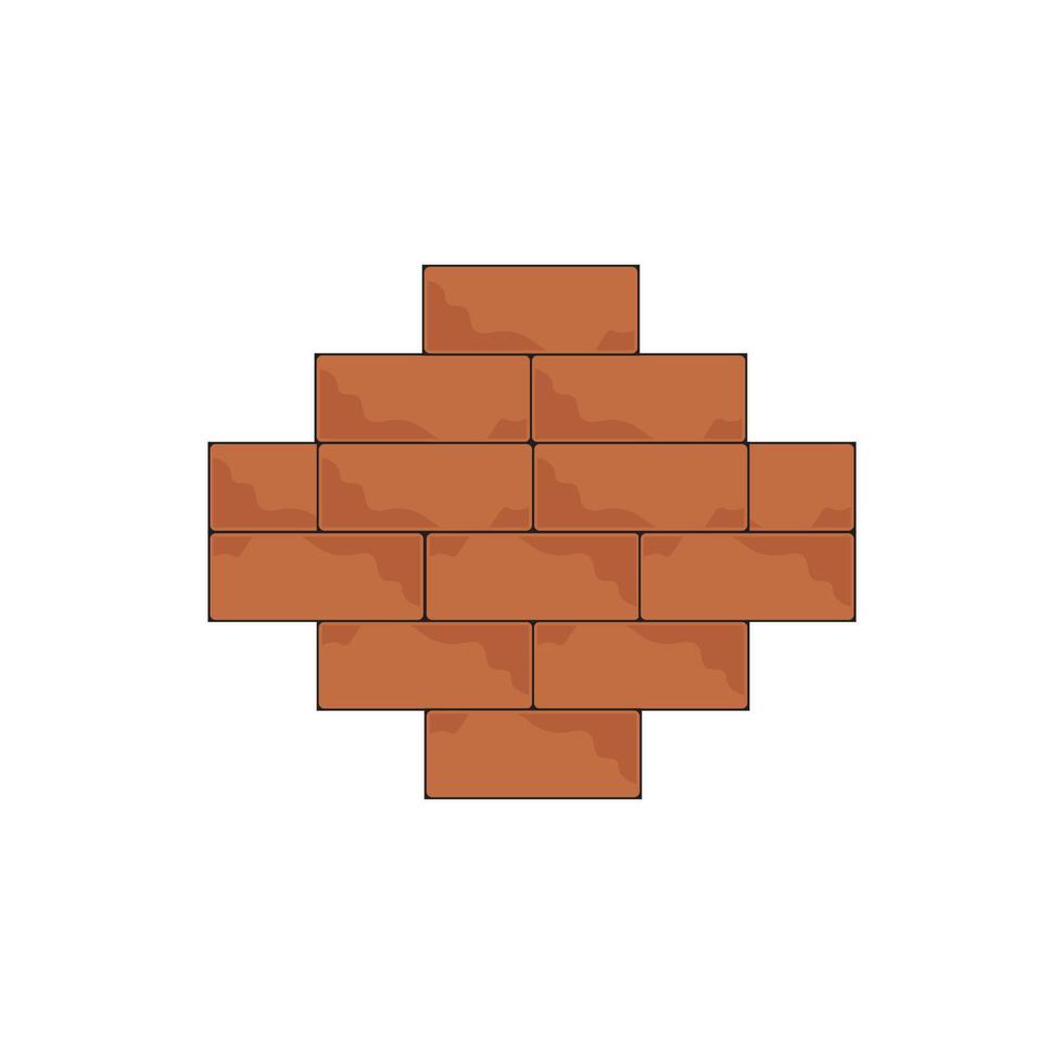 A brick wall with a square shape in the middle vector