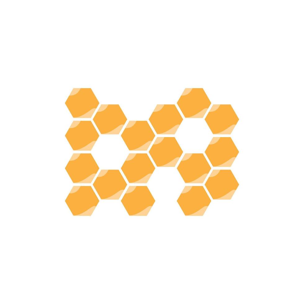 A logo with orange hexagons on it vector