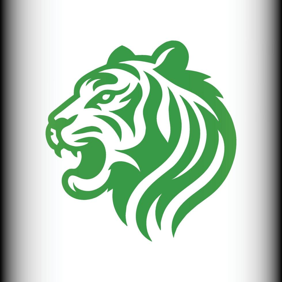 Green Fury Tiger Head Portrait vector