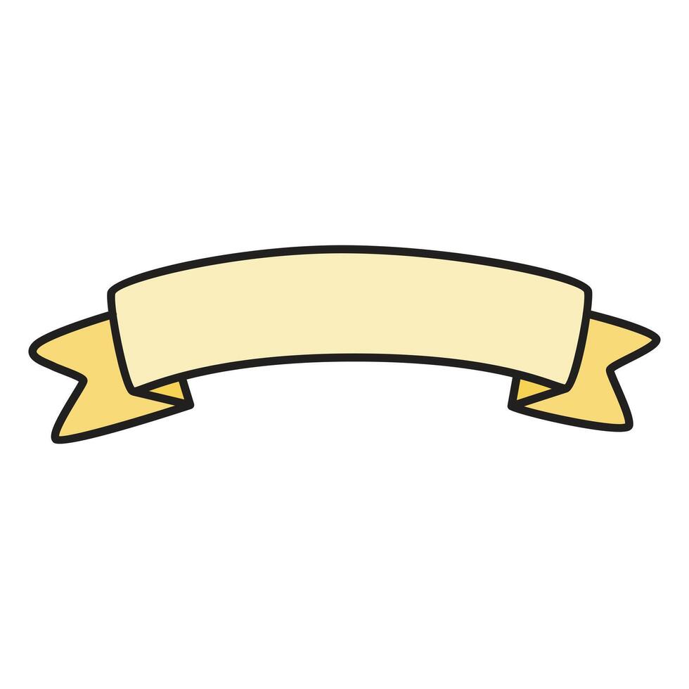 A stylish illustration of a blank retro ribbon, featuring a classic vintage design with smooth curves and elegant folds. vector