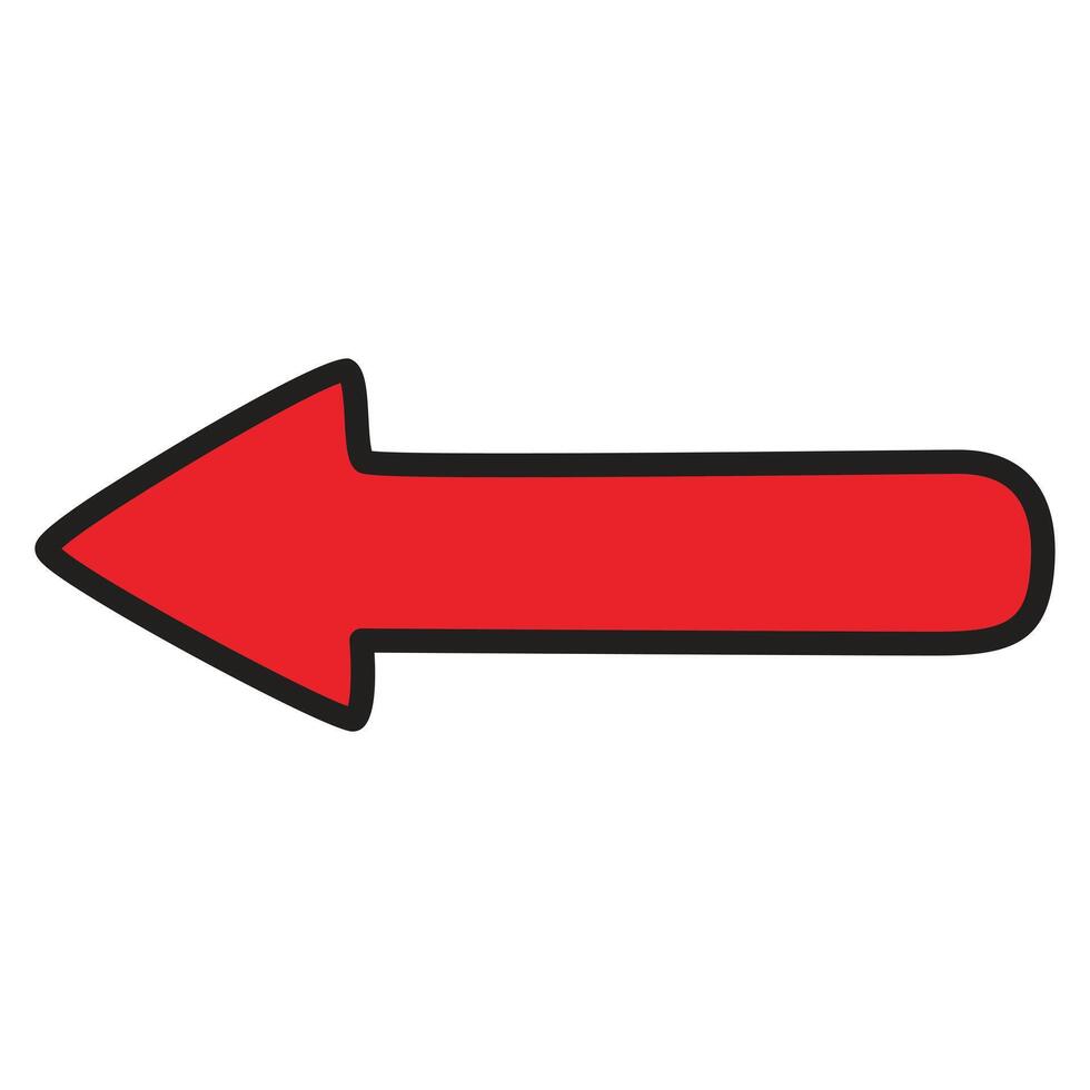 A crisp and clean illustration of a red arrow, designed with bold lines and a sharp, dynamic shape. vector