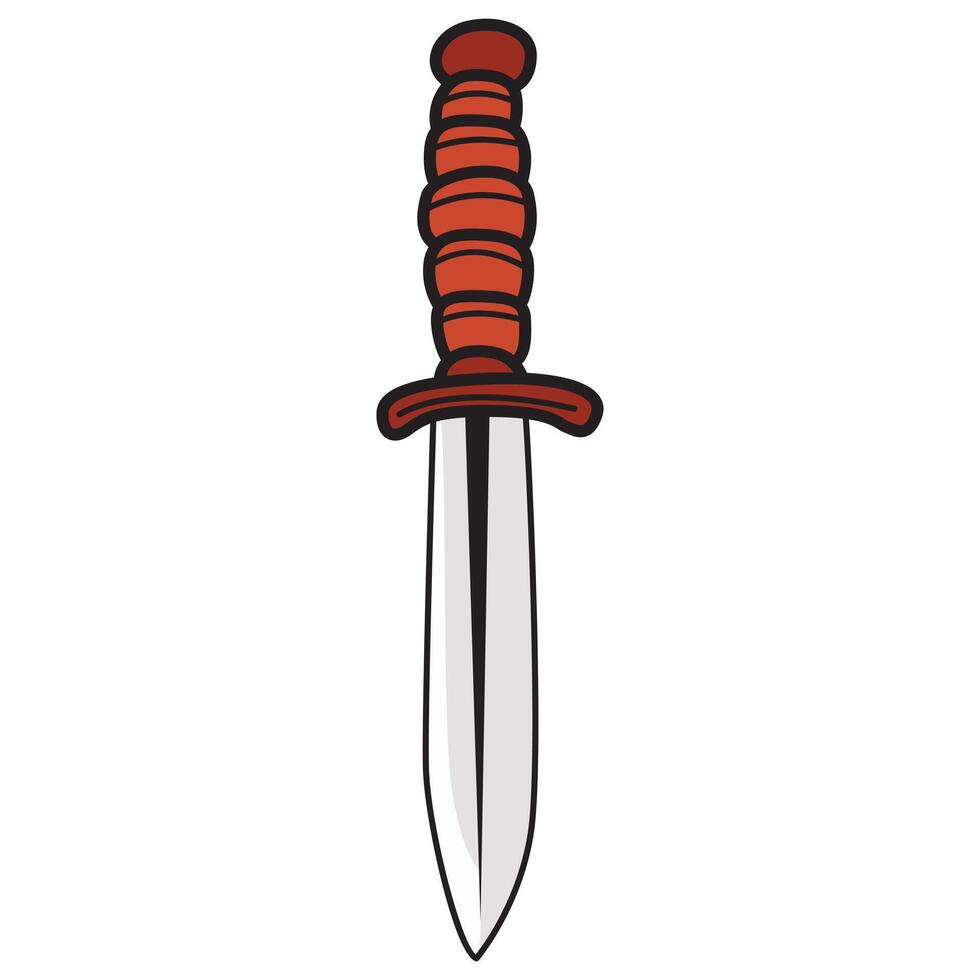A high-quality illustration of a sword, featuring a sharp, polished blade with a detailed hilt and a sturdy grip. vector